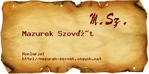 Mazurek Szovát névjegykártya